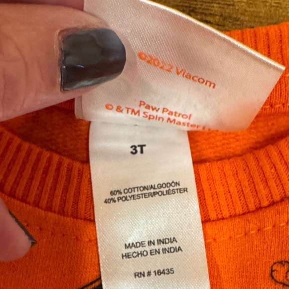 Paw Patrol Orange Kids Sweatshirt - Picture 3 of 5